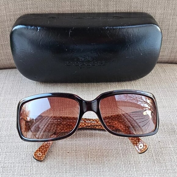Coach Women Sunglasses DELPHINE Tortoise S443 With Case and dust cleaner - Picture 1 of 13